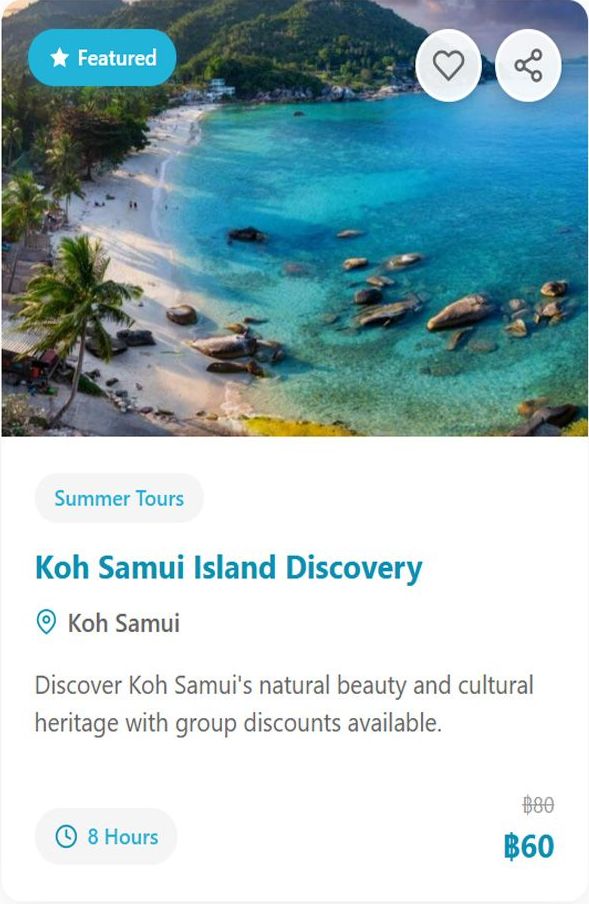 Koh Samui Island Discovery Card Design